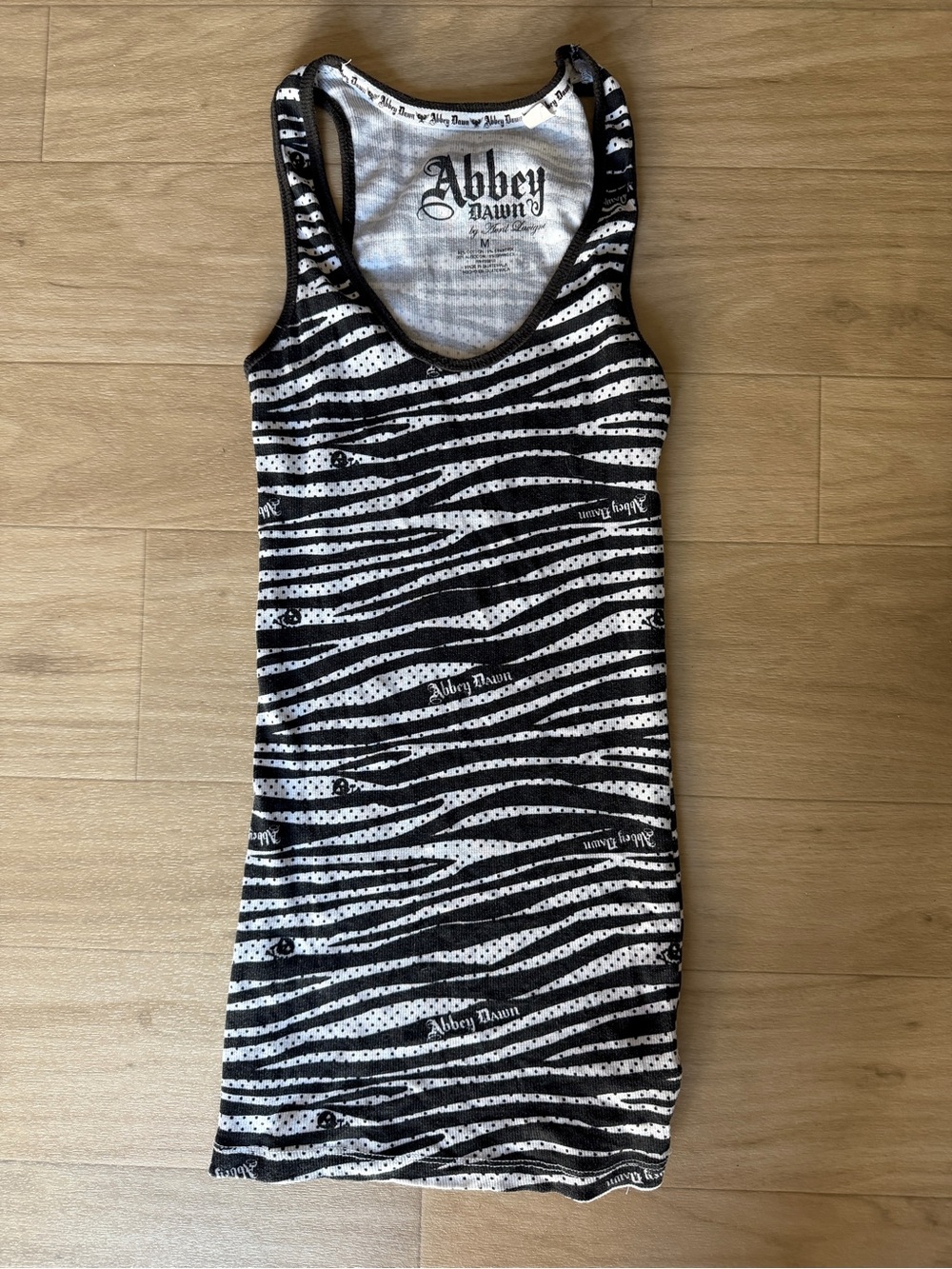 Abbey Dawn by Avril Lavigne Zebra Print Tank Top Size Medium Rare Y2K Scene Emo